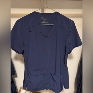 Women’s Cherokee Allura Navy Blue Scrub Top